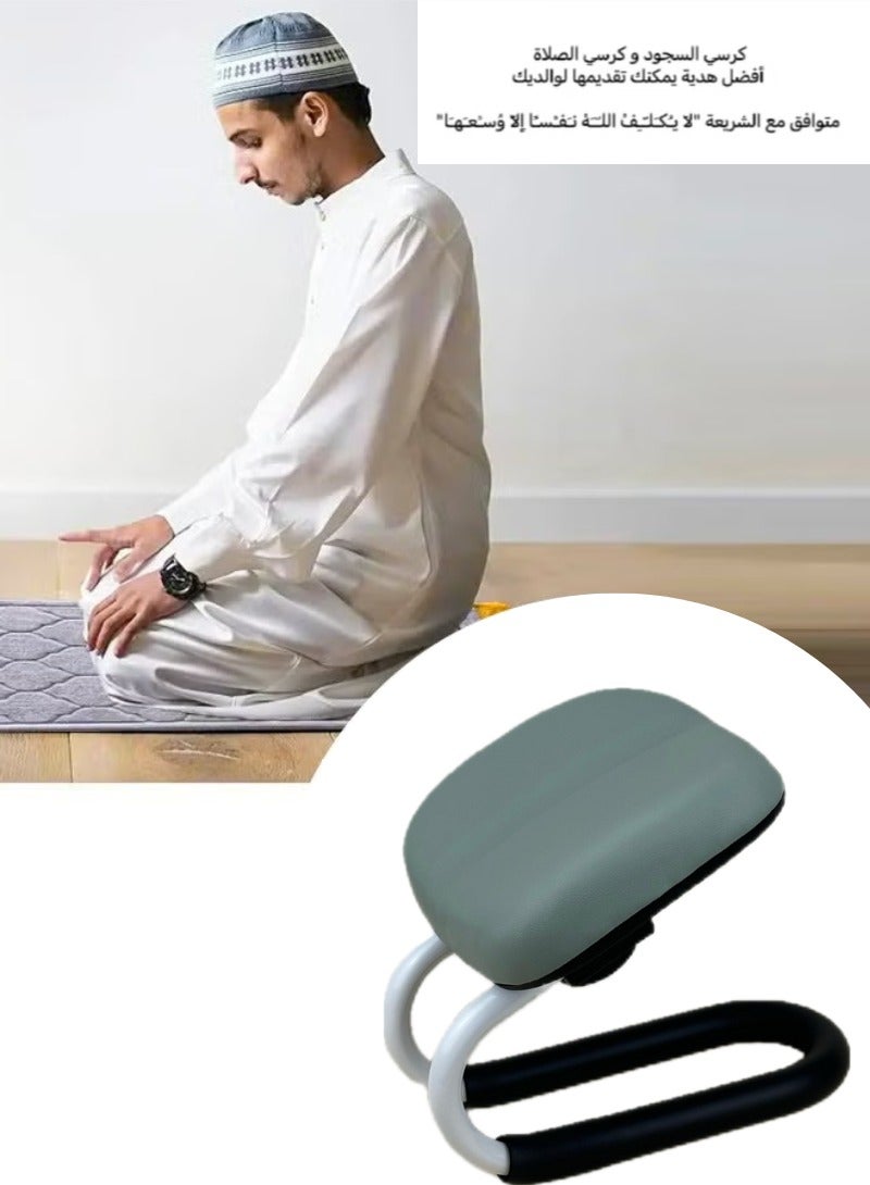حياة كومفورت كرسي السجود المحمول، كرسي الصلاة، كرسي التأمل بارتفاع قابل للتعديل، كرسي اليوغا مع وسادة ناعمة، كرسي السجود، مقعد دعم السجود للاستخدام في المنزل أو المكتب أو المسجد أو السفر – أخضر - Image 1