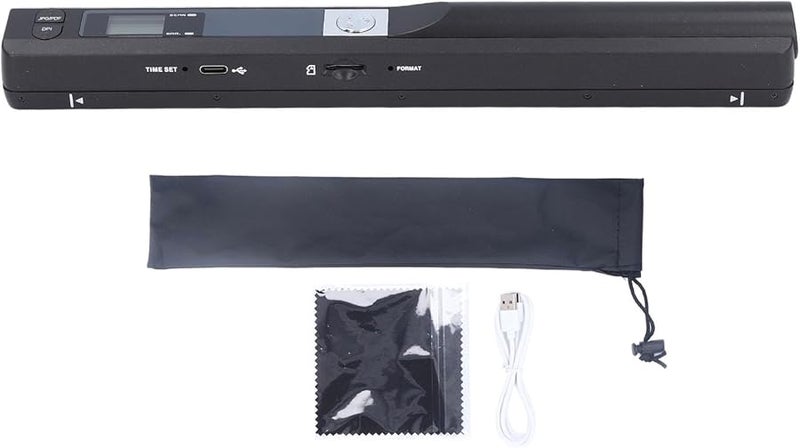 Portable Scanner 900DPI Handheld Document Photo A4 Receipt Mobile USB Travel Black - Image 2