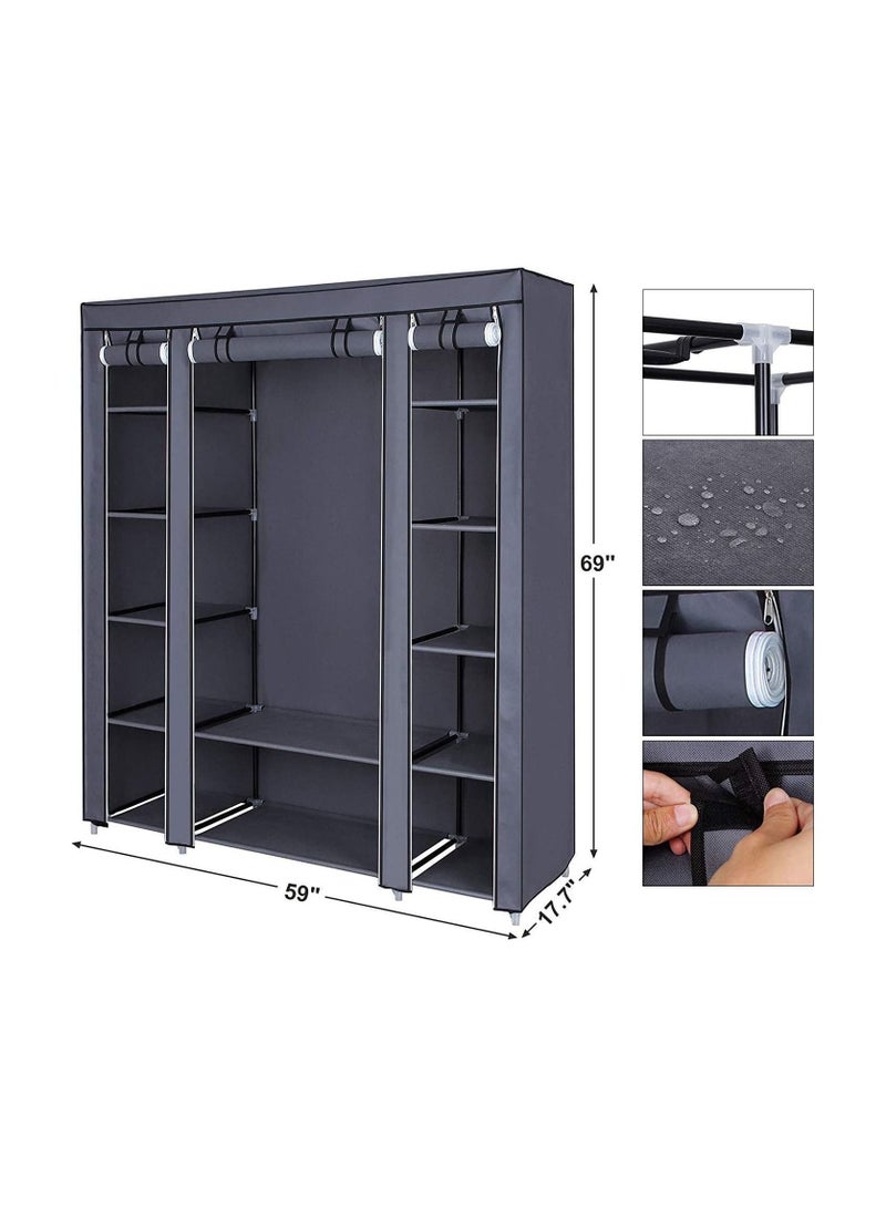 Non-woven Fabric Closet Organizer Wardrobe Closet Portable Closet Shelves Closet Storage Organizer Extra Strong and Durable Cloth Wardrobe - Image 2