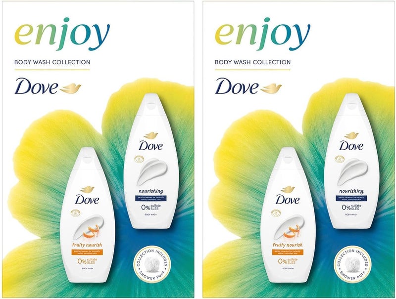 Dove Enjoy Duo Base Gift Set 2 Pack Gentle Body Wash Nourishing Lotion for Women Pampering Skincare Duo with Soft Fragrance Ideal for Gifting Daily Hydration Skin Softness