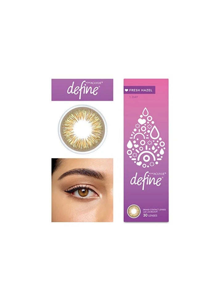 ACUVUE 1-DAY DEFINE FRESH HAZEL 8.5 -2.25 30PC