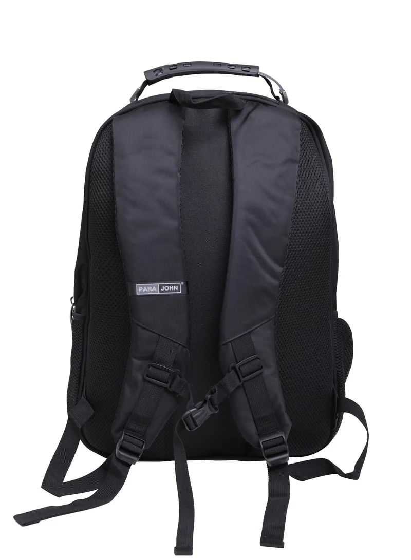 PARAJOHN  PARAJOHN Premium Executive Travel Backpack – Tough Nylon Built   | 19 Inches for Office,School and Daily Commute carrying capacity upto 16 inches Laptops| Water-Resistant | Secure Zipper Lock Option- Black Black  | Best Price UAE