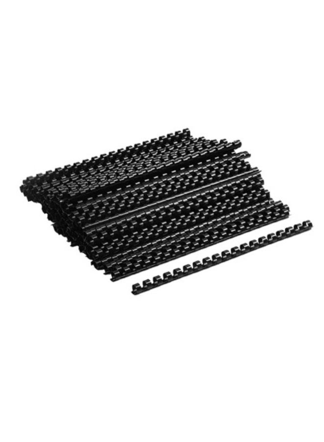 UNISTAR 100 قطعة 21 حلقة ربط مشطية لورق A4 10 مم أسود - Image 1