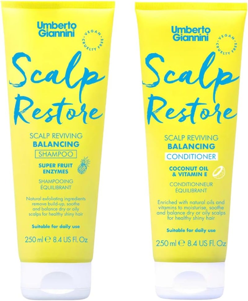 Umberto Giannini Scalp Restore Shampoo Conditioner Duo Vegan Cruelty Free Scalp Reviving AntiDandruff Bundle 2 Pack