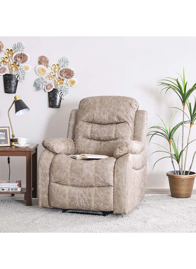 DANUBE HOME Adric 1 Seat Faux Leather Relaxing Chair Metal Legs One Seater Recliner Sofa 82x80x98cm - Dark Brown  - Image 2