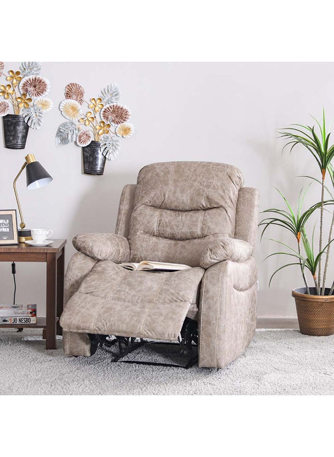 DANUBE HOME Adric 1 Seat Faux Leather Relaxing Chair Metal Legs One Seater Recliner Sofa 82x80x98cm - Dark Brown  - Image 4