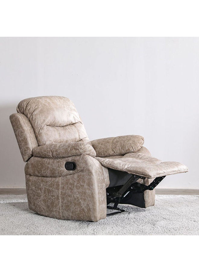DANUBE HOME Adric 1 Seat Faux Leather Relaxing Chair Metal Legs One Seater Recliner Sofa 82x80x98cm - Dark Brown  - Image 5