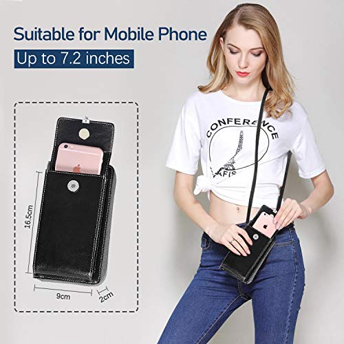 HUANLANG Small Crossbody Phone Bags for Women Leather Cell Phone Purse Wallet RFID Blocking Ladies Shoulder Bag Credit Card Slots Lightweight Crossbody Bag - Image 2