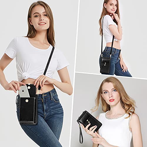 HUANLANG Small Crossbody Phone Bags for Women Leather Cell Phone Purse Wallet RFID Blocking Ladies Shoulder Bag Credit Card Slots Lightweight Crossbody Bag - Image 5