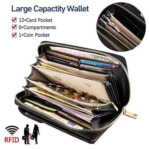 HUANLANG Small Crossbody Phone Bags for Women Leather Cell Phone Purse Wallet RFID Blocking Ladies Shoulder Bag Credit Card Slots Lightweight Crossbody Bag - Image 3