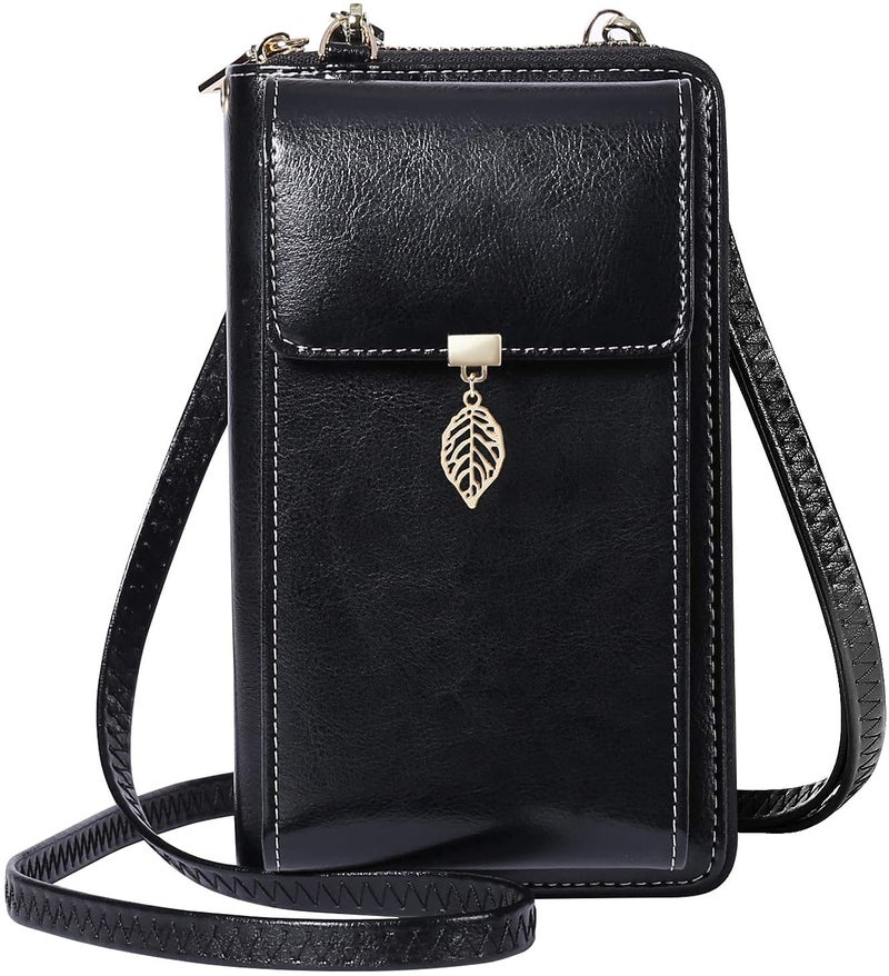 HUANLANG Small Crossbody Phone Bags for Women Leather Cell Phone Purse Wallet RFID Blocking Ladies Shoulder Bag Credit Card Slots Lightweight Crossbody Bag - Image 1