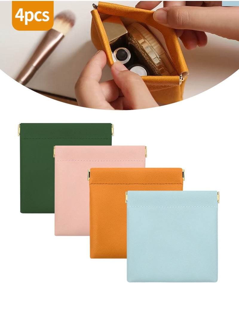 Beirui 4 PCS Portable Mini Storage Bag, Mini Cosmetic Bag, Travel Cosmetic Bag, Small Toiletry Bag, Coin Purse, Data Cable, Earphone, Key Storage Bag, Zipless Waterproof Portable Self-sealing Storage Bag  - Image 1