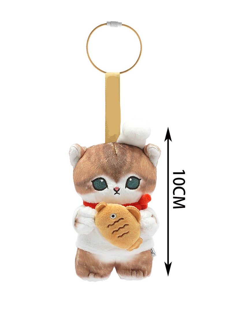 10cm Sunday Eating Fish Cat Pendant Keychain Plush Doll Backpack Accessories Bag Pendant Cartoon Bag Accessories Doll Gift  - Image 2