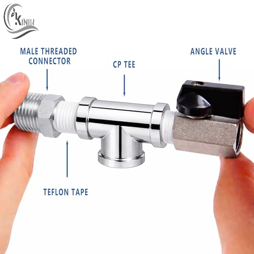 KINIK Chrome Plated Brass Tee Fitting – 1/2" x 1/2" Inch Female Thread Coupling Adapter – Heavy Duty Connector for Plumbing, Water Lines & Geysers - Image 4
