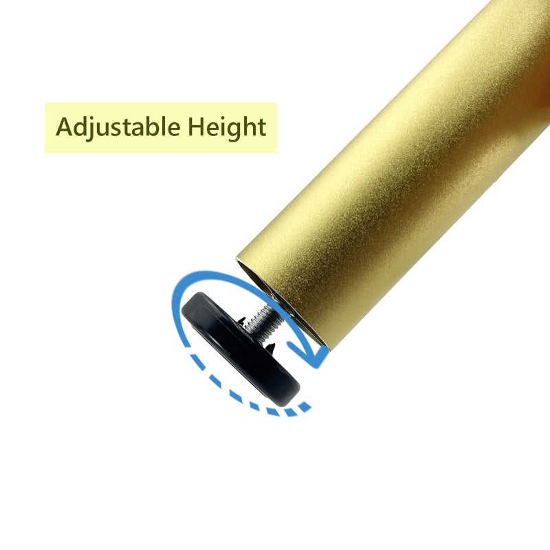 Yuqim 4 Pack Adjustable Furniture Legs Replacement M8 Thread Metal Furniture Legs 8 Inch Couch Legs Replacement Legs for Bed, Sofa, Cabinet(Gold, 5.7-6.06 Inch) - Image 3