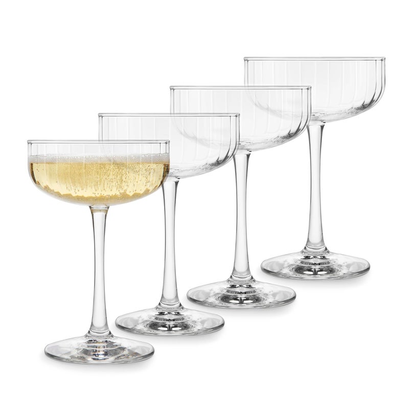 LIBBEY Libbey Paneled Coupe Cocktail Glasses 85ounce Set of 4 