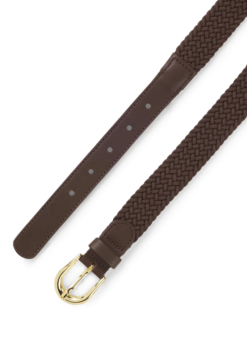 بوس Woven belt with leather trims