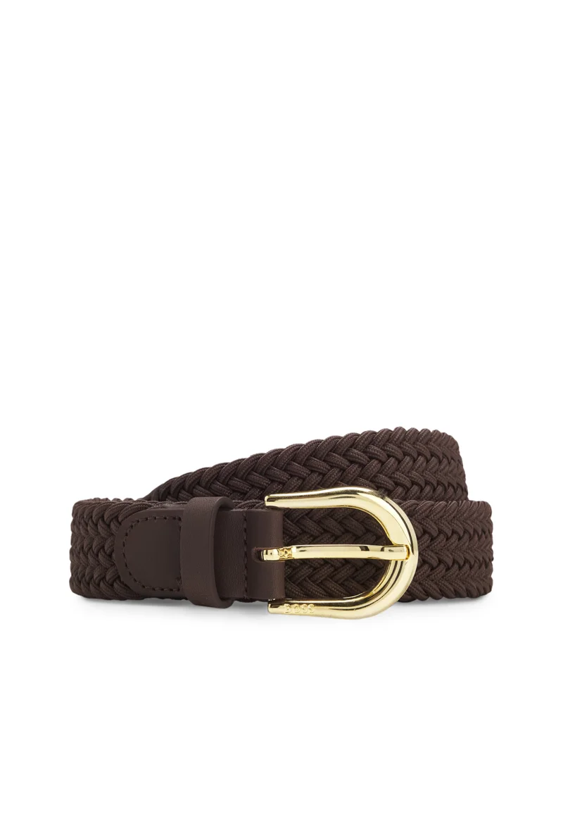 بوس Woven belt with leather trims