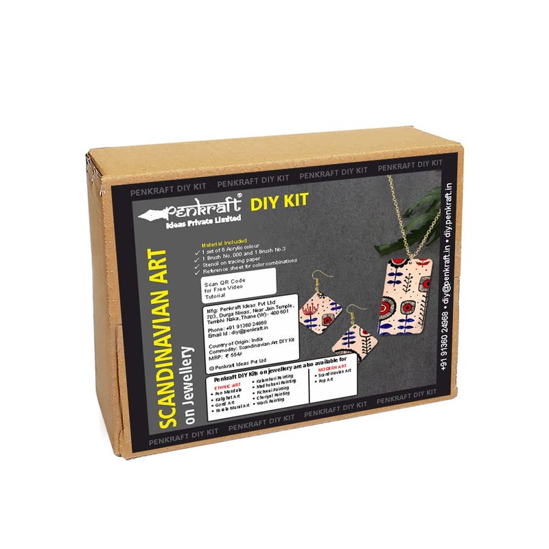 Penkraft Scandinavian Art on MDF Jewellery DIY Kit Free Video Tutorial - Image 1