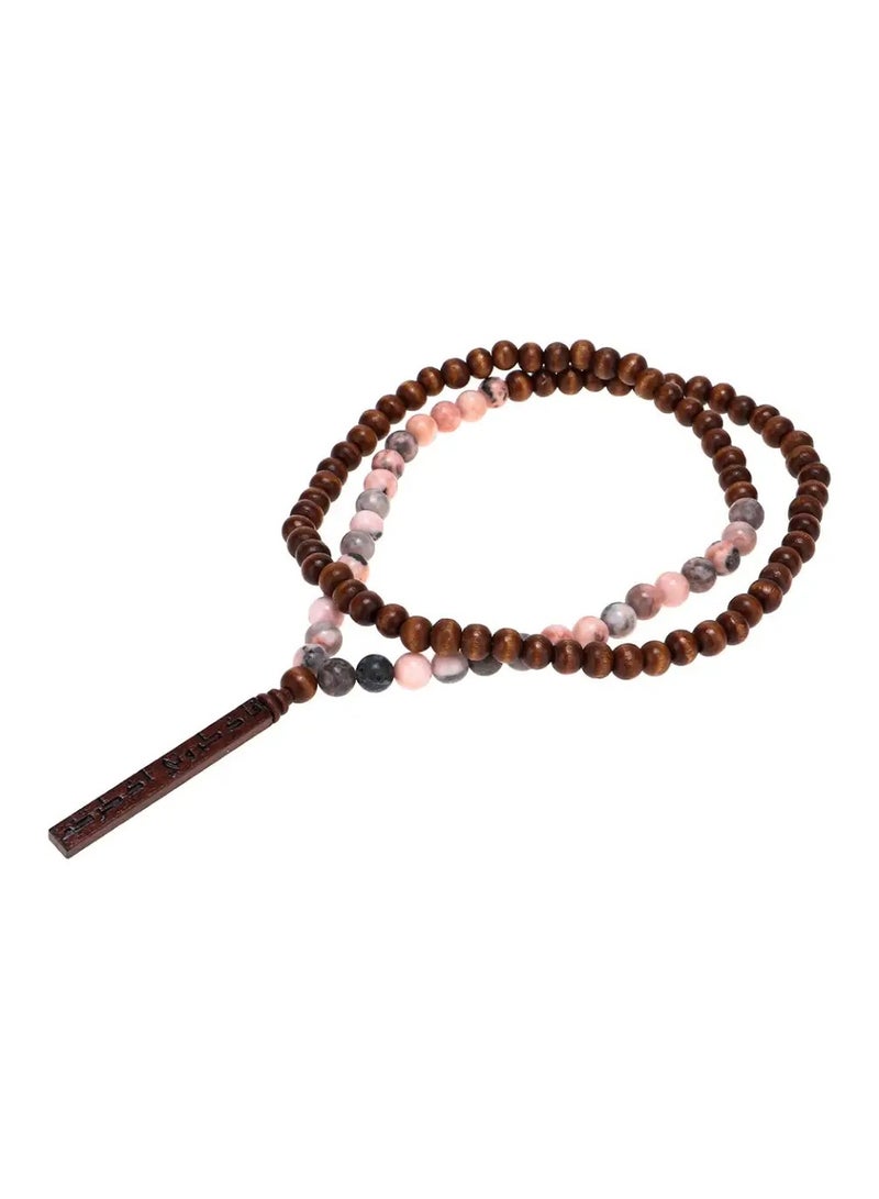 أم أم أيه من معدن الإنسان سبحة مكونة من الأحجار الكريمة - 8 ملم - Image 1