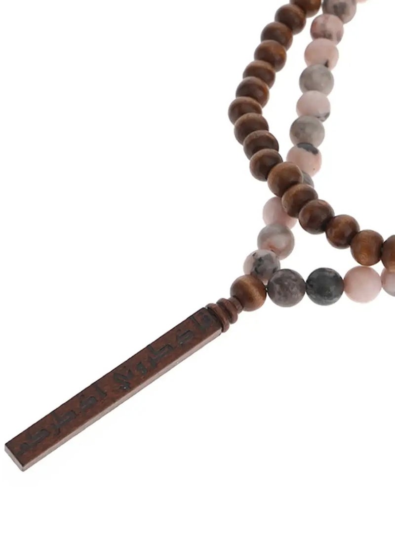 أم أم أيه من معدن الإنسان سبحة مكونة من الأحجار الكريمة - 8 ملم - Image 2