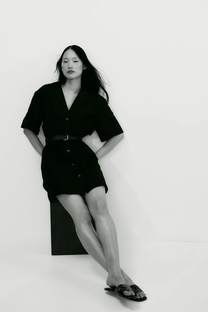 H&M Belted Button-Down Dress