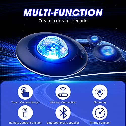 LooEooDoo Star Projector, Galaxy Starry Projection Lamp, Bluetooth Speaker Aurora Lighting with Timer and Remote Control, LED Sky Night Light for Kids Bedroom, Gaming Decor, Home Theater, Ceiling - Image 3