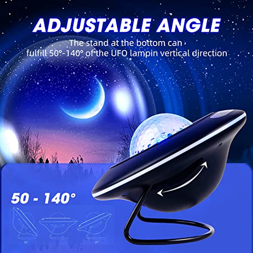 LooEooDoo Star Projector, Galaxy Starry Projection Lamp, Bluetooth Speaker Aurora Lighting with Timer and Remote Control, LED Sky Night Light for Kids Bedroom, Gaming Decor, Home Theater, Ceiling - Image 5