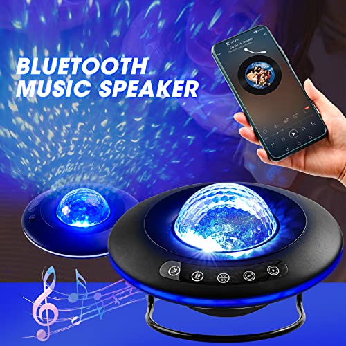 LooEooDoo Star Projector, Galaxy Starry Projection Lamp, Bluetooth Speaker Aurora Lighting with Timer and Remote Control, LED Sky Night Light for Kids Bedroom, Gaming Decor, Home Theater, Ceiling - Image 2