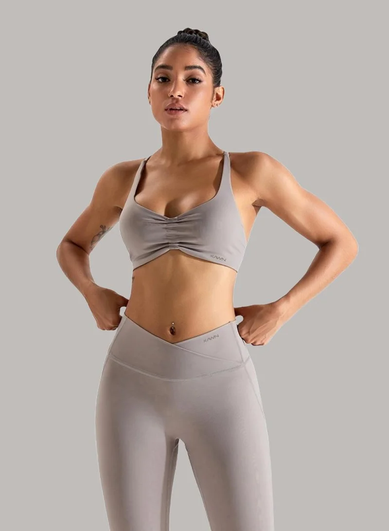 Womens Striped Back Scrunch Sports Bra