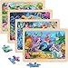 MAX JHQIQU Wooden Puzzles for Kids Ages 46 4 Packs 24 PCs Unicorn Mermaid Princess Fairy Jigsaw Puzzles Preschool Educational Brain Teaser Toys for Girls 3 4 5 6 Years Old - Image 2