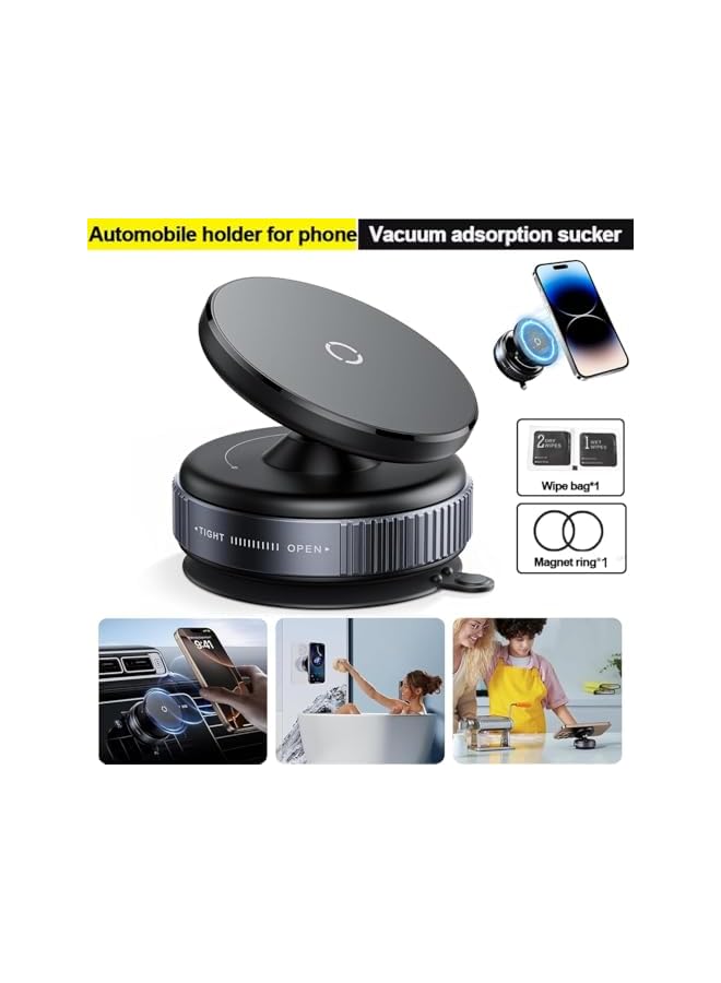 S-TOP Vacuum Magnetic Phone Mount, 360° Rotatable Suction Holder with Universal Joint, for devices like All Phones, Perfect for Kitchen, Mirrors, Gym, and Other Smooth. - Image 2