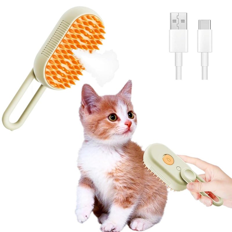 DOCROK 3 in 1 Cat Steamy Brush, Steamy Silicone Massage Grooming Brush for Cat and Dog, Steamer Brush for Massage, Tangled And Hair Loss Remover - Image 1