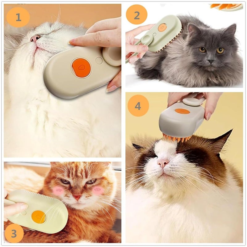 DOCROK 3 in 1 Cat Steamy Brush, Steamy Silicone Massage Grooming Brush for Cat and Dog, Steamer Brush for Massage, Tangled And Hair Loss Remover - Image 2