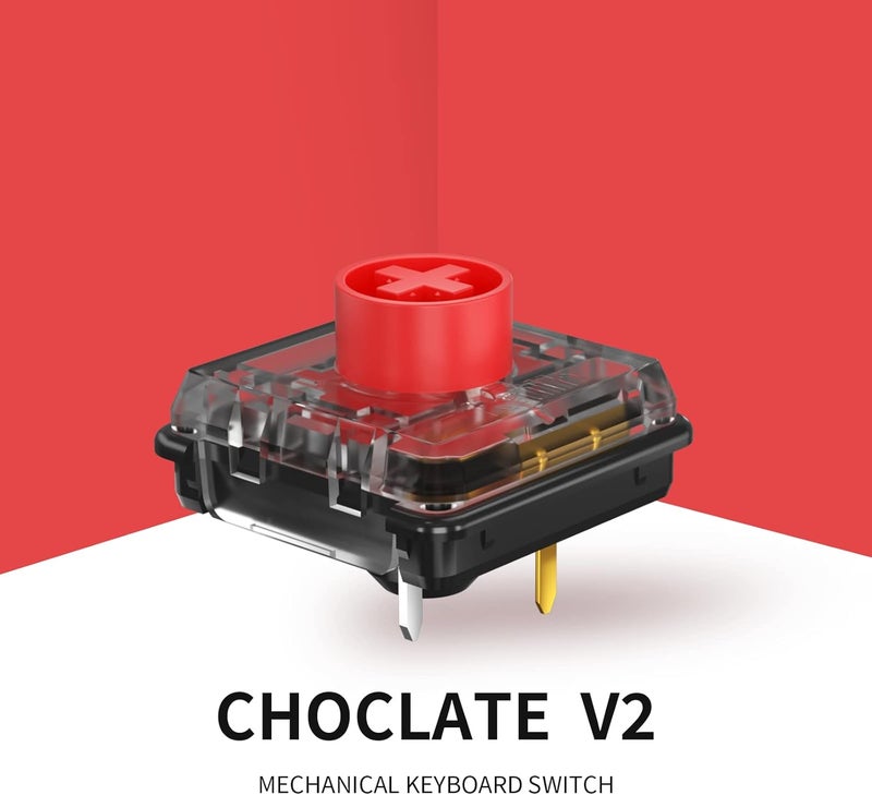 KAILH مفاتيح لوحة مفاتيح منخفضة الارتفاع من كايله، مفتاح لوحة مفاتيح ميكانيكي، طراز Choc V2، ساق مفتاح منخفض الارتفاع، مفتاح MX DIY، لمسي، نقر، خطي، 5 دبابيس (70 قطعة�� أحمر) - Image 2