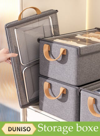 3 Pcs Foldable Clothing Storage Boxes, Fabric Storage Drawers With Lids, Moisture Proof And Dustproof,With Handle，Suitable For Storing Clothing, Toys, Underwear, Socks, 40 * 27 * 21cm (Gray) - pzsku/ZD23A8B1E8845AC30AF45Z/45/1744765338/d7ea326c-d80e-4790-9292-2de1ed576394