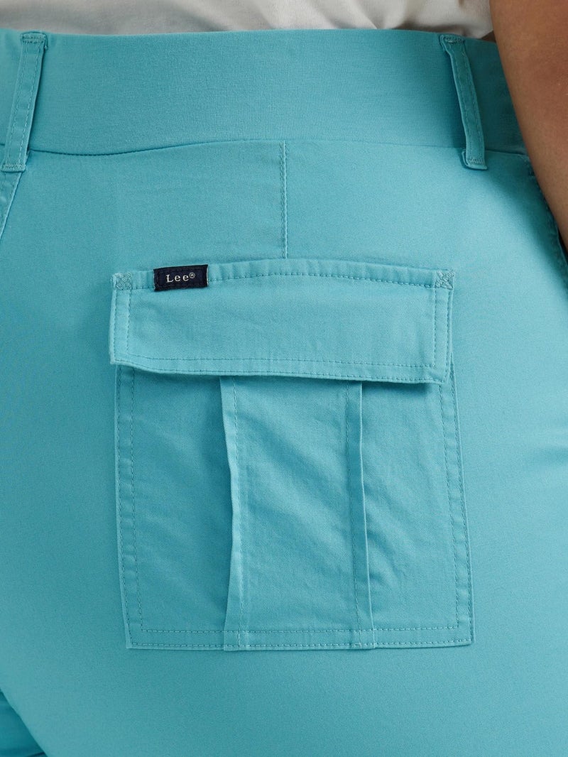 Lee Women's Size Ultra Lux Comfort with Flex-to-Go Cargo Capri Pant, Bay Blue, 22 Plus - Image 2