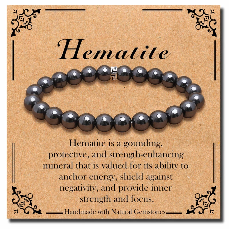 BONNY BOXX Natural Stretch Healing Gemstone Bracelet, 4/6/8mm Semi Precious Stone Bracelet for Men Women, Stress Relief Crystal Jewelry - Image 1