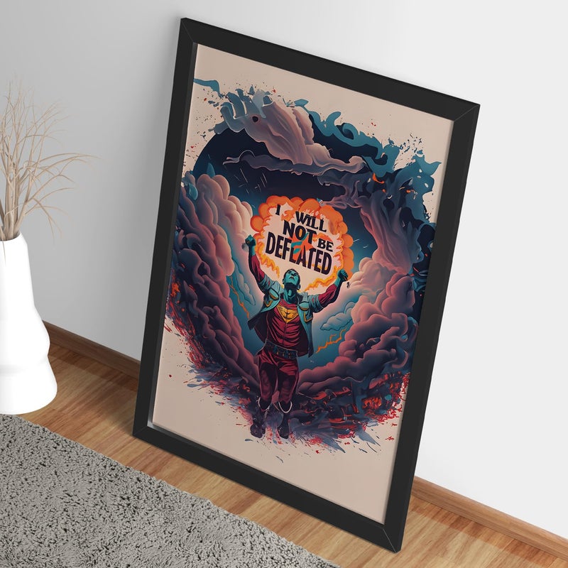 Ritwika's Ritwikas Modern Wall Art Of Boy With Motivation Quote About Victory Positivity Original Artwork Poster Framed Painting Perfect For Home Decor and Gift Size 95 x 135 Inch Set of 1 - Image 3