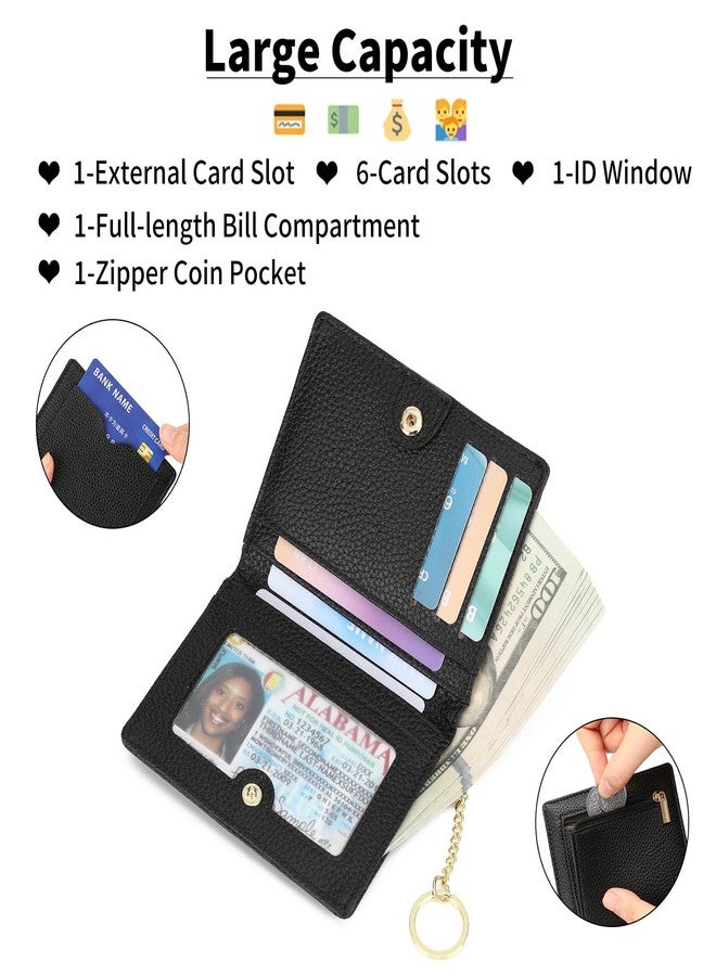 GAEKEAO Wallet Women RFID Blocking Small Bifold Vegan Leather Ladies Mini Purse with ID Window Zipper Change Pocket - Image 2
