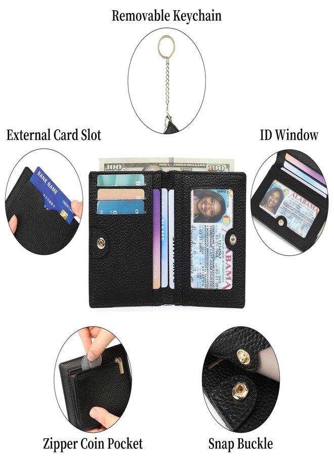 GAEKEAO Wallet Women RFID Blocking Small Bifold Vegan Leather Ladies Mini Purse with ID Window Zipper Change Pocket - Image 4