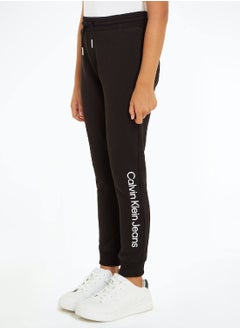 Calvin Klein Jeans Kids' Logo Terry Joggers -  soft cotton terry, Black  - Image 2