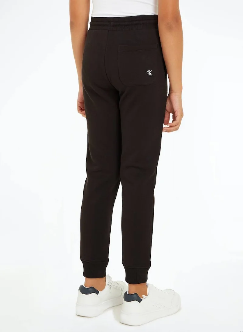 Calvin Klein Jeans Kids' Logo Terry Joggers -  soft cotton terry, Black