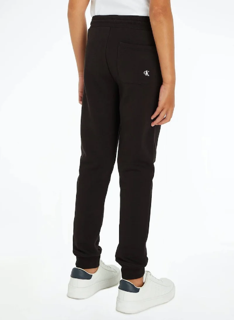 Calvin Klein Jeans Kids' Logo Terry Joggers -  soft cotton terry, Black