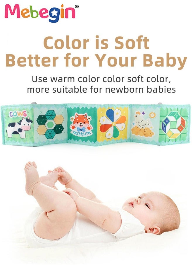 MEBEGIN 5PCS Baby Cloth Books with Strings and Sounds, Nontoxic Washable Cloth Books with Multiple Themes, Creative Sensory Toys, Colorful Early Education Toys, Suitable for Baby's Crib  - Image 4