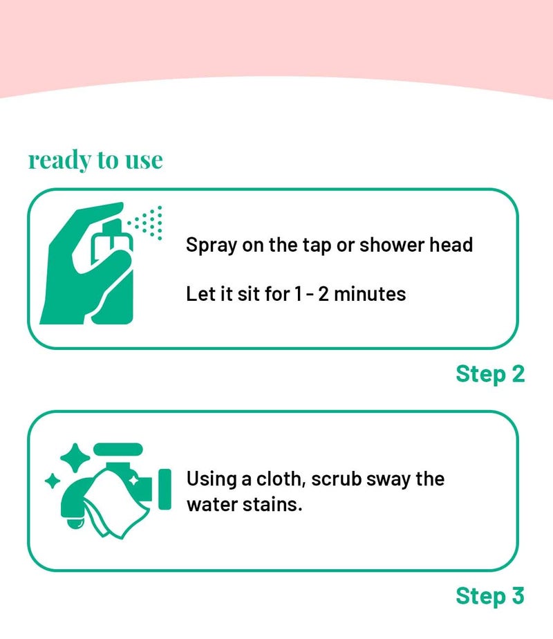 Born Good Eco-Friendly Plant Based Tap And shower Cleaner, Removes Hard-Water Stain And Dissolves Limescale - 500 ml (Pack of 1) Spray Bottle - Image 4