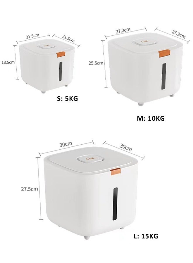 موزع أرز كبير، حاوية تخزين حبوب كبيرة، حاوية تخزين طعام مع غطاء مقاوم للرطوبة، موزع حبوب منزلي، كوب قياس، حاوية تخزين المطبخ (5 كجم/10 كجم/15 كجم) - Image 2