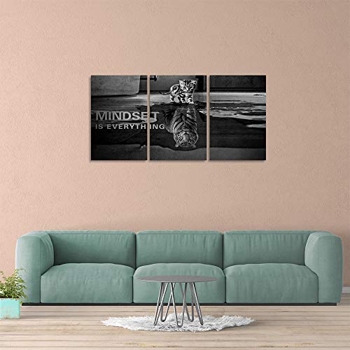 Yetaryy Inspirational Canvas Wall Art Large 3 Pieces Motivational Wall Art Picture Mindset is Everything Wooden Framed Artwork Entrepreneur Quotes Inspiration Wall Decor Painting Picture Wall Ar Hang, - Image 2
