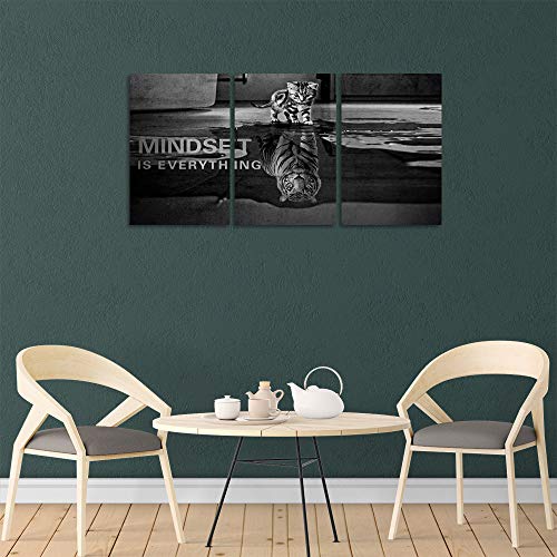 Yetaryy Inspirational Canvas Wall Art Large 3 Pieces Motivational Wall Art Picture Mindset is Everything Wooden Framed Artwork Entrepreneur Quotes Inspiration Wall Decor Painting Picture Wall Ar Hang, - Image 5