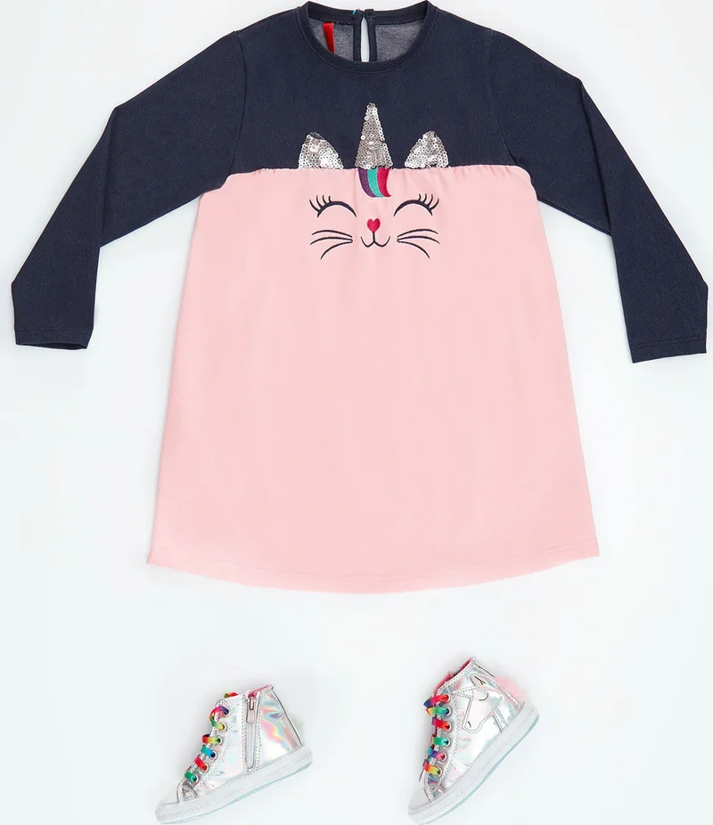 Denokids Unicorn Graphic Dress